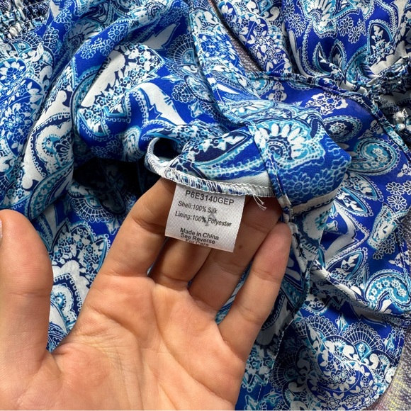 Parker Women's Maeve Mini Dress Drop Waist Long Sleeves In Glacius Brocatto - Picture 16 of 16